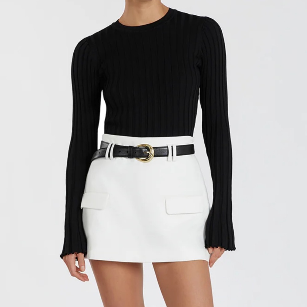 NWT Dissh Ada black long sleeve knit top